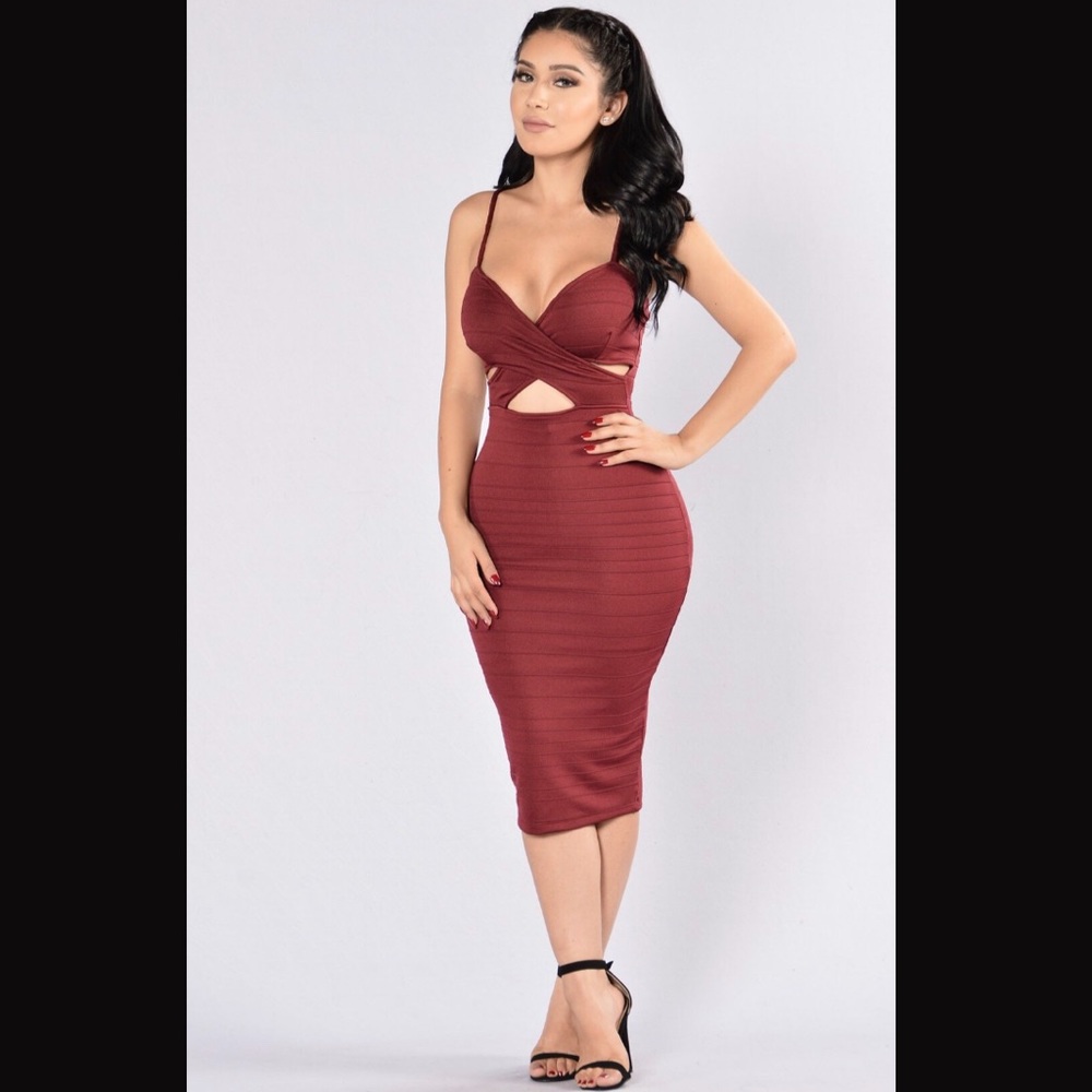 Cut Midi Dress